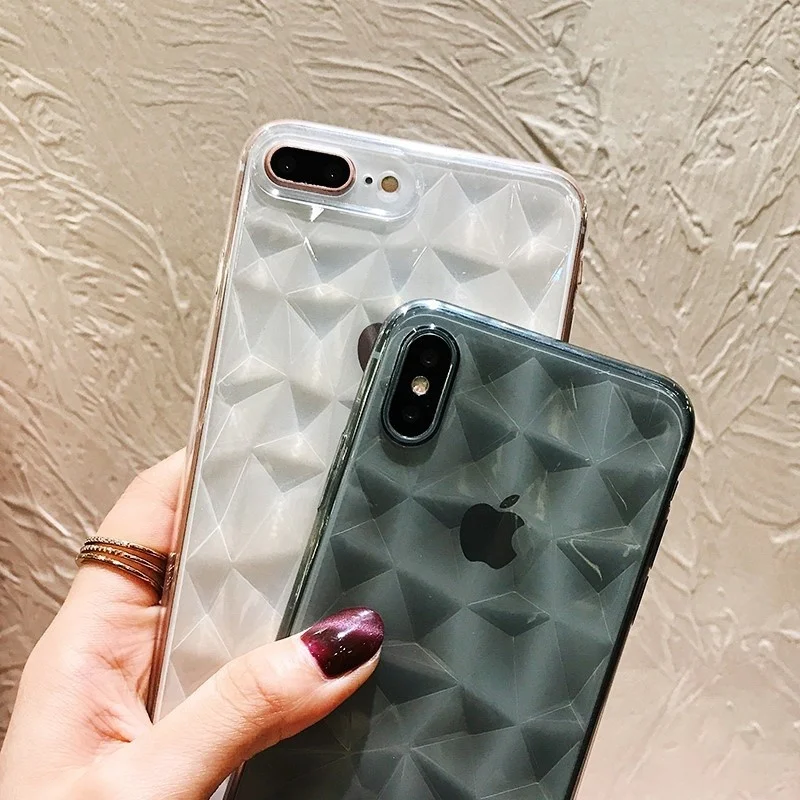 Прозрачный Ультратонкий Мягкий ТПУ чехол со стразами для iPhone 6 6s 7 8 Plus X XR XS Max