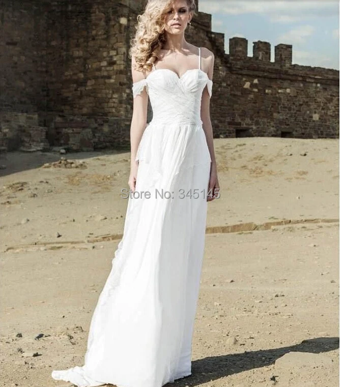 Пикантные тонкие бретельки кружевные пляжные свадебные платья 2017 Потрясающие