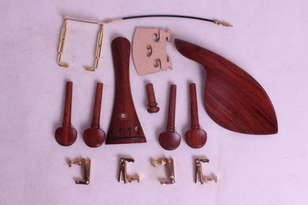 

4/4 violin parts rose wood,tuner peg chinrest tailpiece tail gut endpin