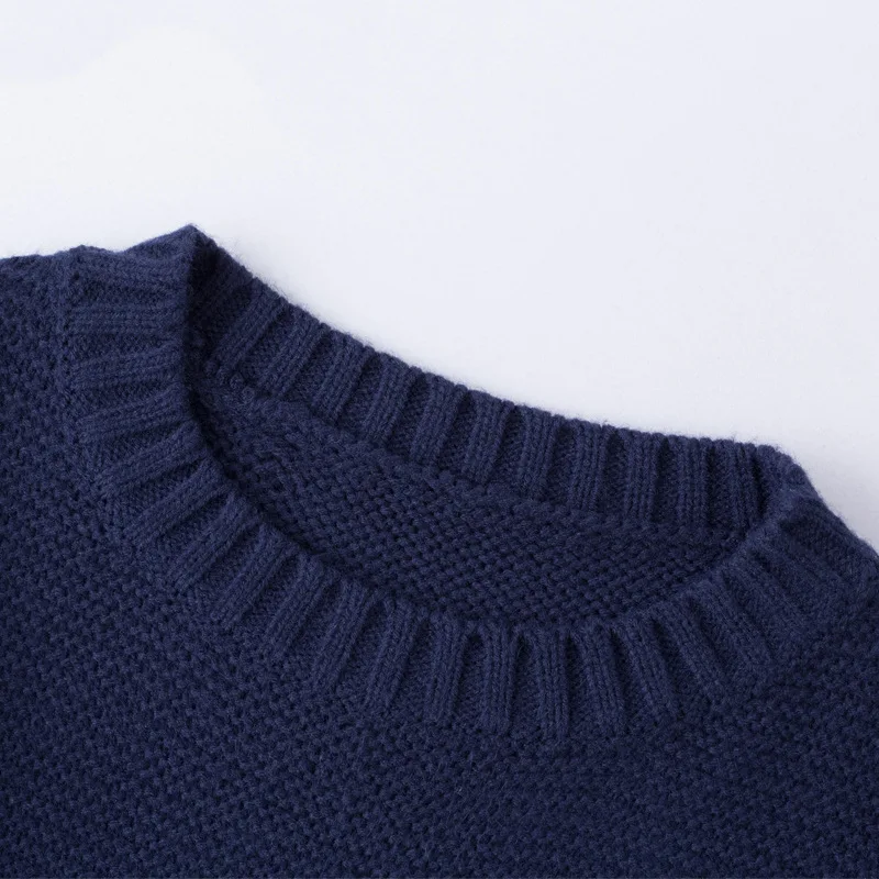 Платье Свитер JOGTUME большого размера Осень зима 2017 темно синий трикотажный