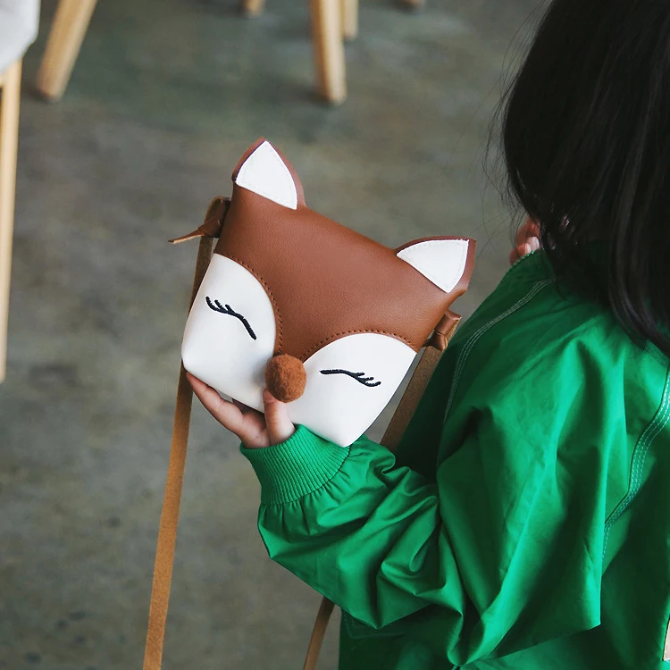 Милый детский кошелек с лисой детские мини-Сумки из искусственной кожи сумки