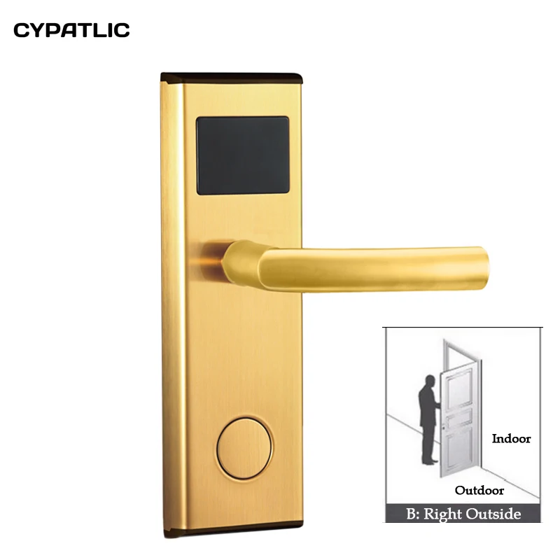 Golden right outside Бесплатное программное обеспечение Rfid отель замок IC карта отель замок система - Цвет: Golden right outside