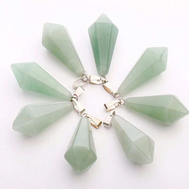 Wholesale 25pcs Lot Charms Hexagonal Pendants Crystal Opal Stone Six-sided Pyramid For Jewelry Making | Украшения и аксессуары