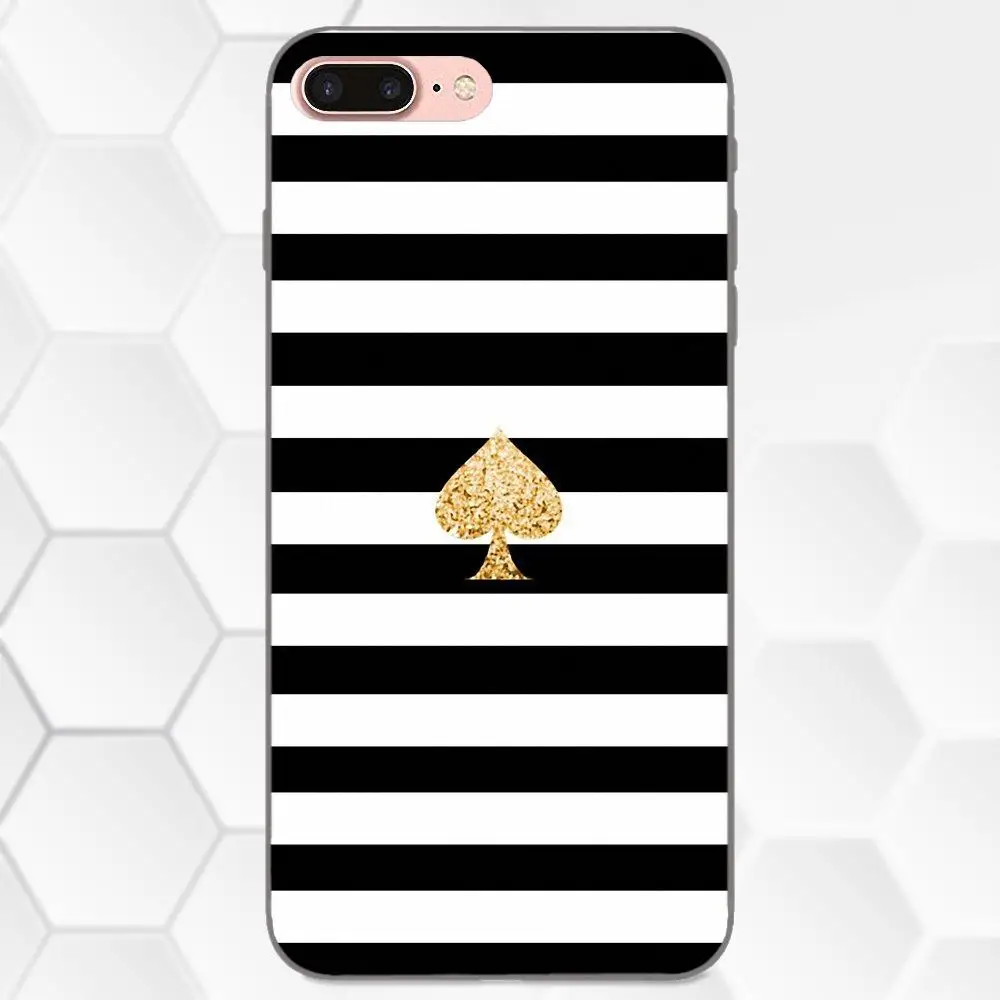 Полосатые золотистые блестящие сердечки для Apple iPhone 4 4S 5 5S SE 6 6S 7 8 Plus X XS Max XR мягкие