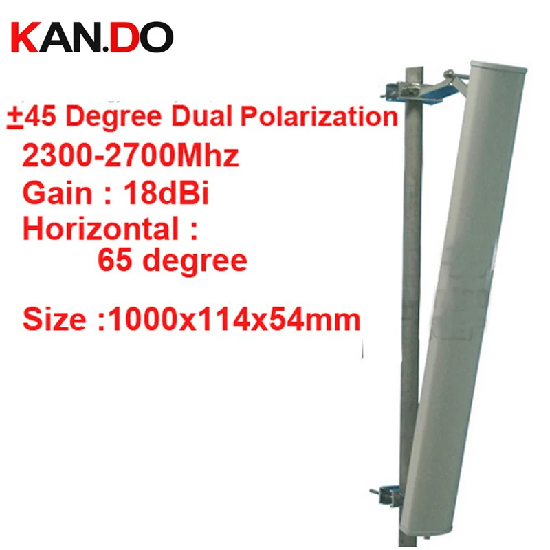 

18dbi Dual Polarization +45&-45 Degree 2300-2700Mhz Panel 2.4G WiFi Antenna Base Station Use FDD TDD Transmitting Antenna