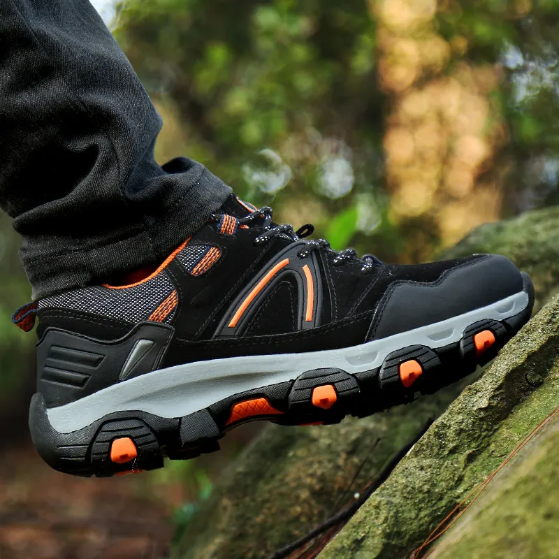 CAMEL JINGE Classic Men Climbing Shoes Black Outdoor Travel Breathable Ankle Foot Protect Male Hiking Shoes zapatillas trekking