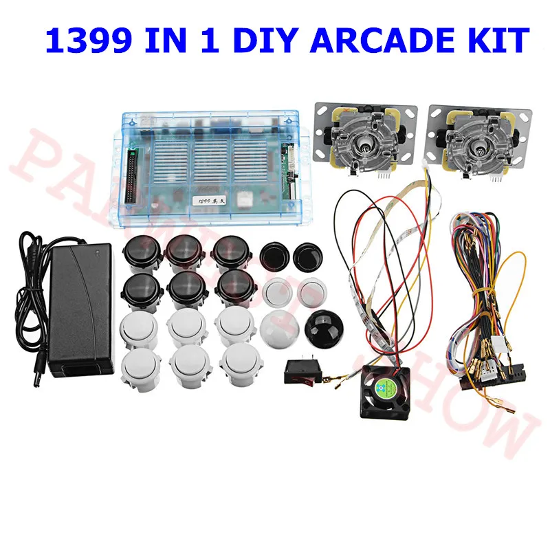 1399 in 1 kit2 DIY аркадный набор с коробкой 6S 1399 в 1 Mutli игровая печатная плата мощность Jamma жгут баолианские кнопки и Sanwa стиль джойстик - Цвет: 1399 in 1 kit2