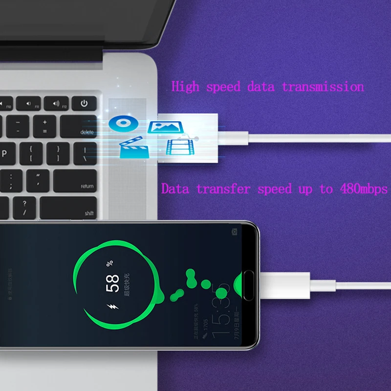 QUEENFISH USB C кабель 5A Supercharge usb type для huawei p10 Быстрая зарядка быстрое зарядное