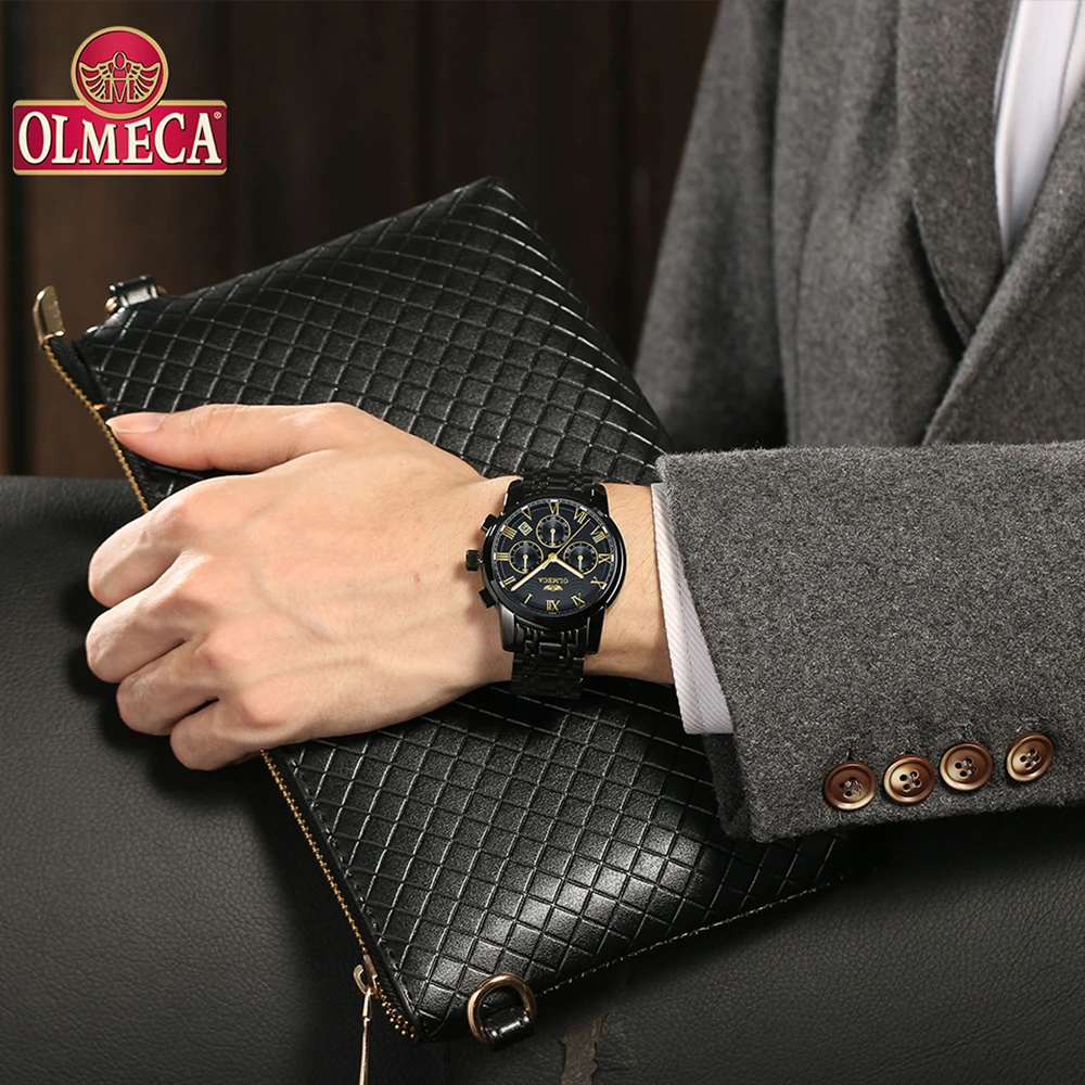 OLMECA бренд класса люкс Reloj Hombre мужские Ретро Часы повседневные кварцевые наручные