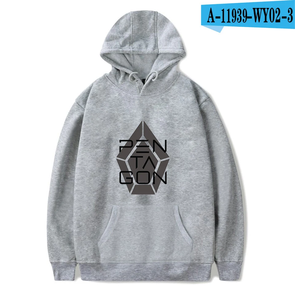 Gray0 Новая корейская мода Kpop толстовки Толстовка Классный Логотип Пентагон Kpop корейский Стильный женский/мужской Harajuku горячая Распродажа уличная одежда - Цвет: Gray0
