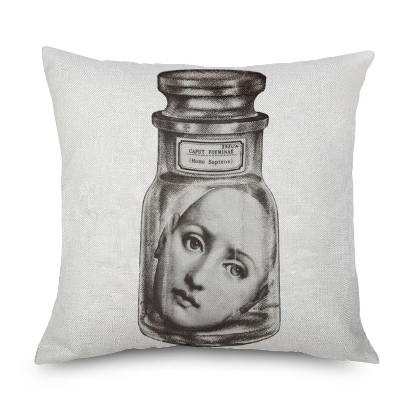 Fornasetti живопись лицо художественная Подушка Чехлы Европейский Винтаж красота лица глаза губы подушка «Корона» Чехол диван льняная наволочка
