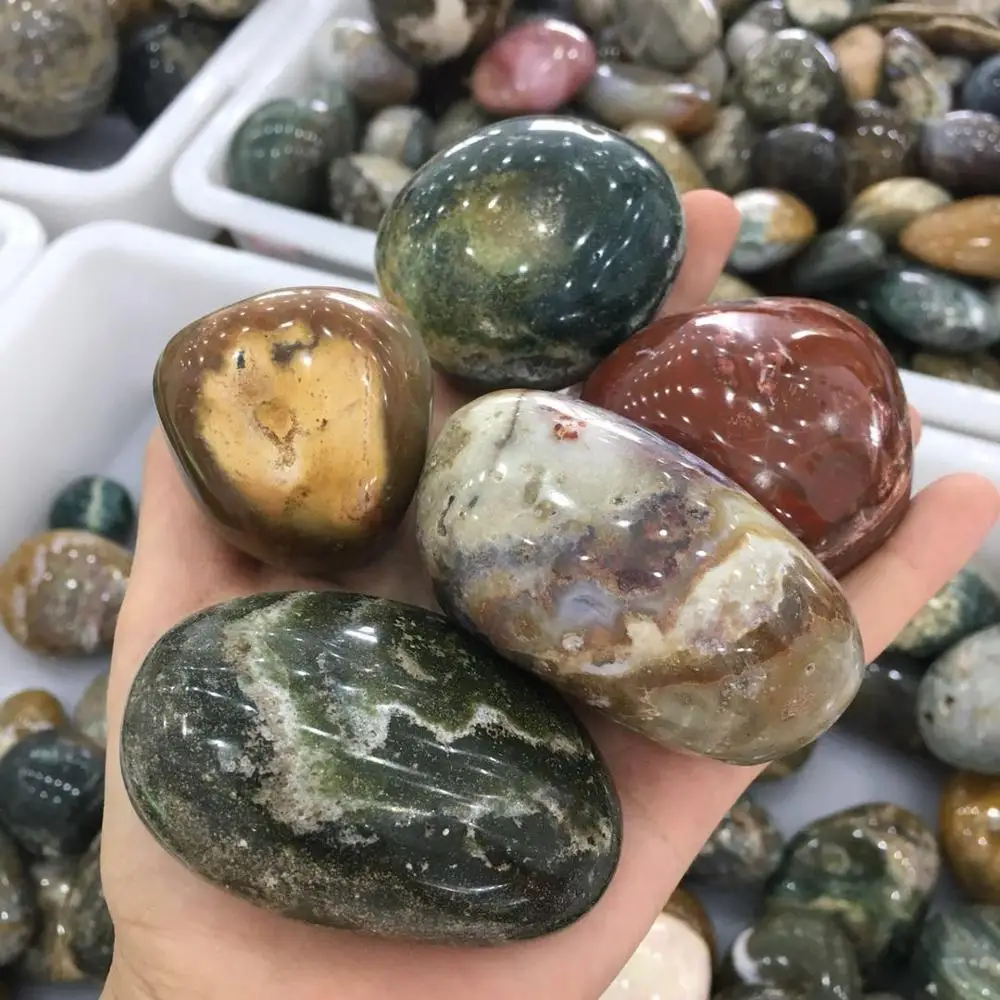 

Природный морской камень Stone Ocean Jasper quartz Palm Stone полированный