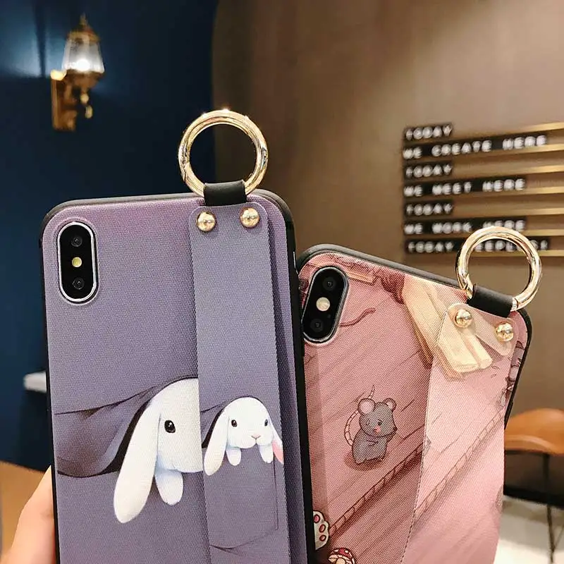 Чехлы Boucho для телефонов iPhone XS Max X XR чехол с кроликом кошкой мышью 6 6S 7 8 Plus мягкий
