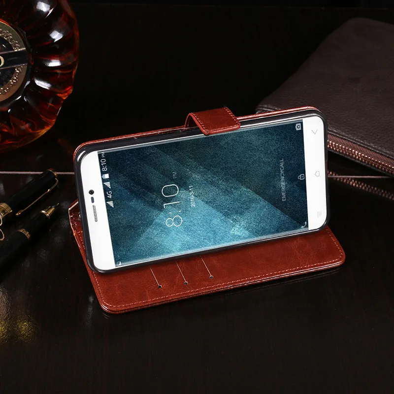 ITien роскошный прочный кожаный защитный чехол книжка с подставкой для Blackview A7 pro A8