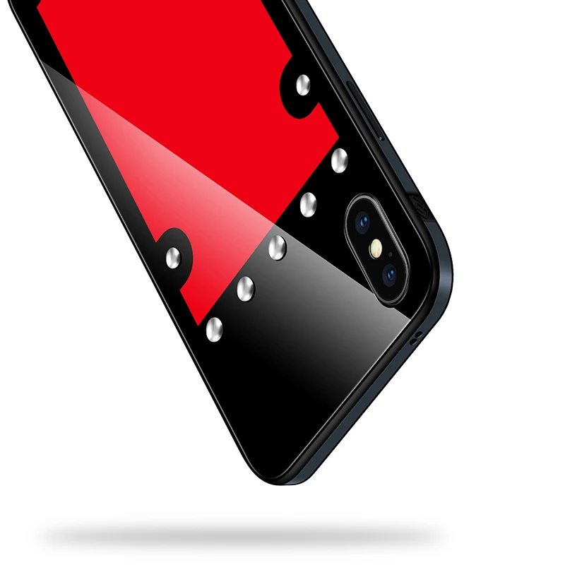 Чехол из закаленного стекла для iPhone X металлический бампер ТПУ нано стекло задняя