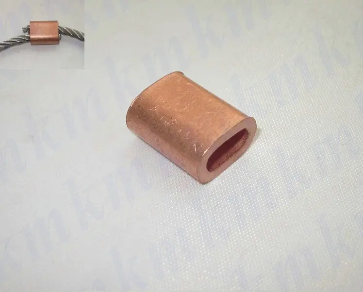 100 шт. одно отверстие Овальный тип 5 мм зажим для троса или трубы медный латунный