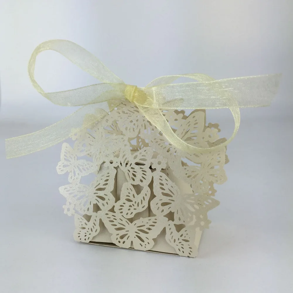 Оптовая продажа дешевые коробки для конфет с лазерной резкой жемчужная бумага