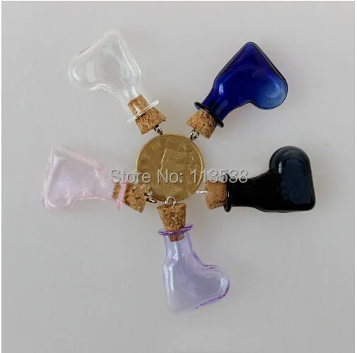 

NEW! 100pcs Mini Small Fancy Empty Glass Bottle Wishing Corks Handwork Necklace Pendant glass Bottle Perfume essential oil vials