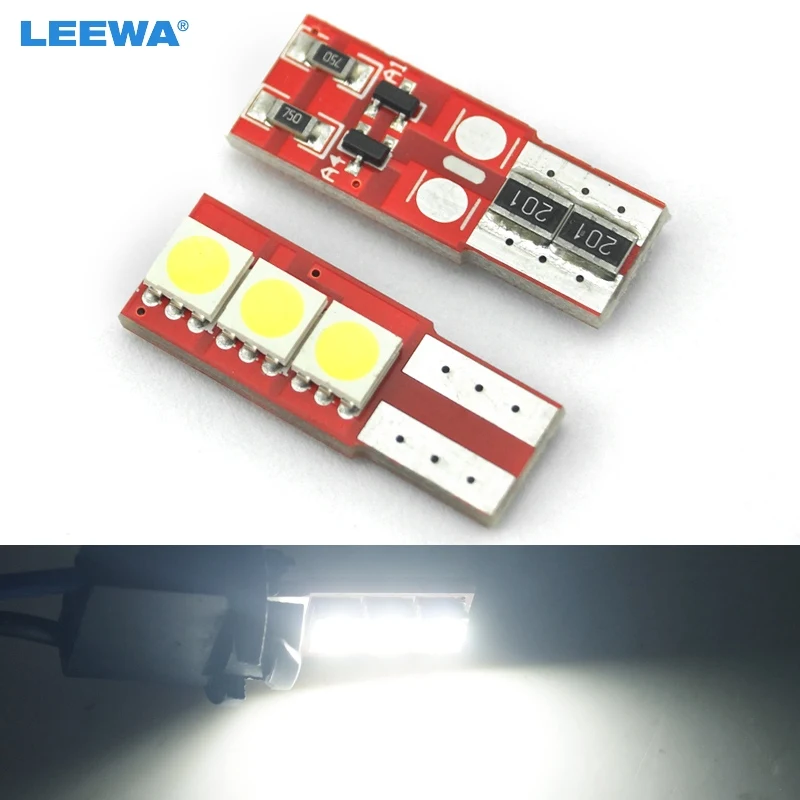 

LEEWA 2 шт. супер белый T10/W5W/194/168 5050 3LED без заряда CANBUS автомобильные светодиодные лампы дверной светильник 12 В # CA1644