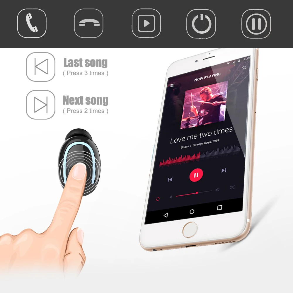 Беспроводные мини наушники Bluetooth 5 0 HBQ игровые спортивные вкладыши с зарядным