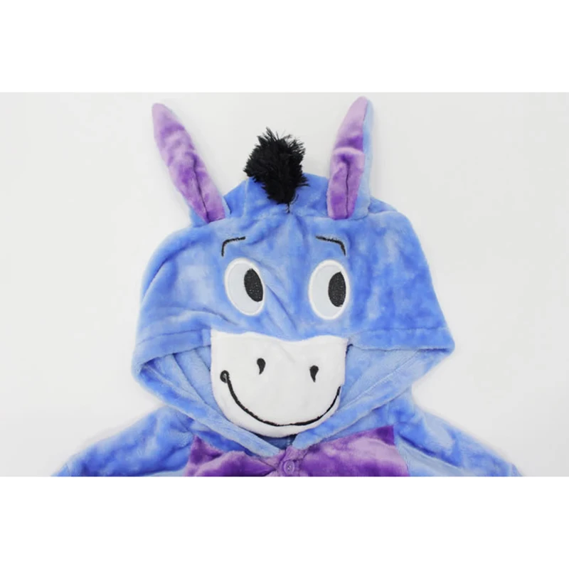 Детская Kigurumi пижамы для девочек и мальчиков унисекс животных мультфильм Acettate