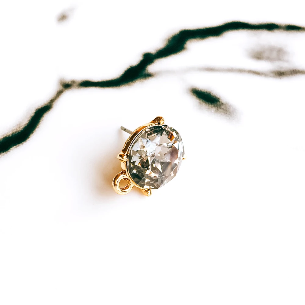 ZEROUP rhinestone crystal KC Позолоченные серьги-гвоздики 6 цветов аксессуары для ушей компоненты ювелирных изделий Diy материал ручной работы 6 шт