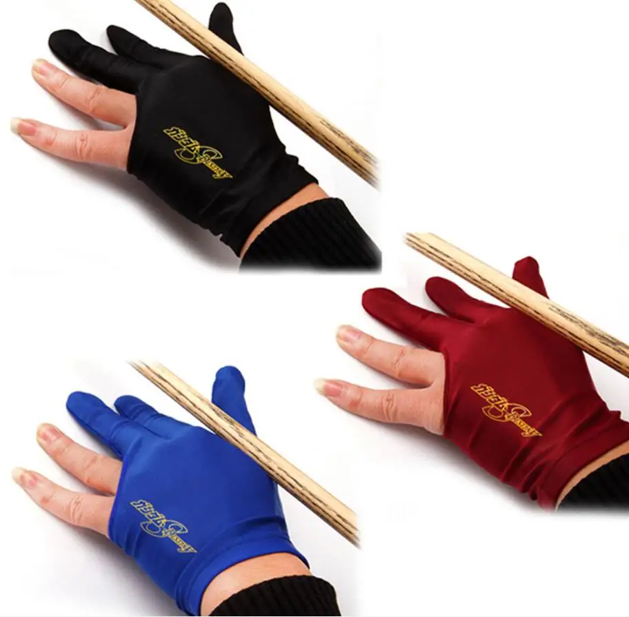 

New Professional Pool Gloves Snooker Accessories High Elastic Three Mittens Pull Not Broken Cue Shooters Black Durable China