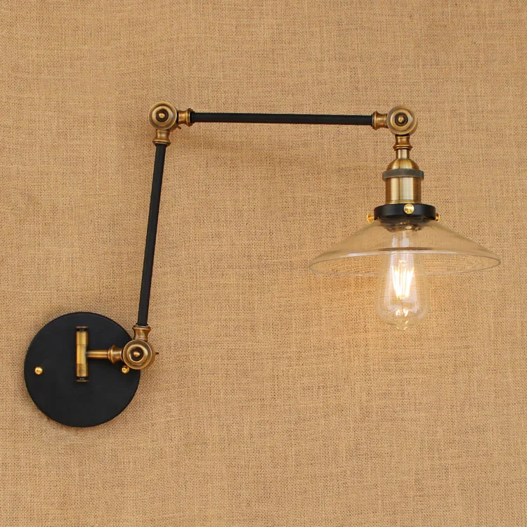 RH Лофт Регулируемый поворотный настенный светильник с длинным кронштейном