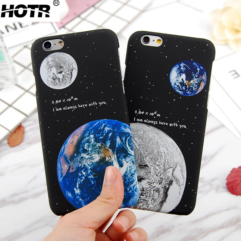 Чехол для iPhone 6 hotr Мода Луна девушки и мальчики земля звезды жесткий чехол S плюс