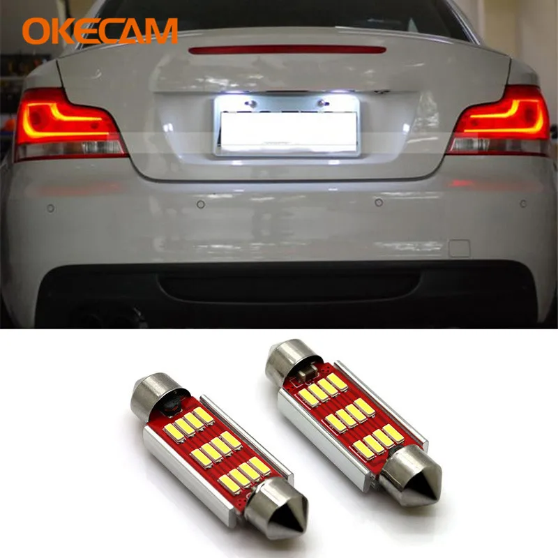 OKECAM 2x светодиодный 36 мм белый CANBUS C5W 4014SMD автомобильные внутренние Фары Освещение