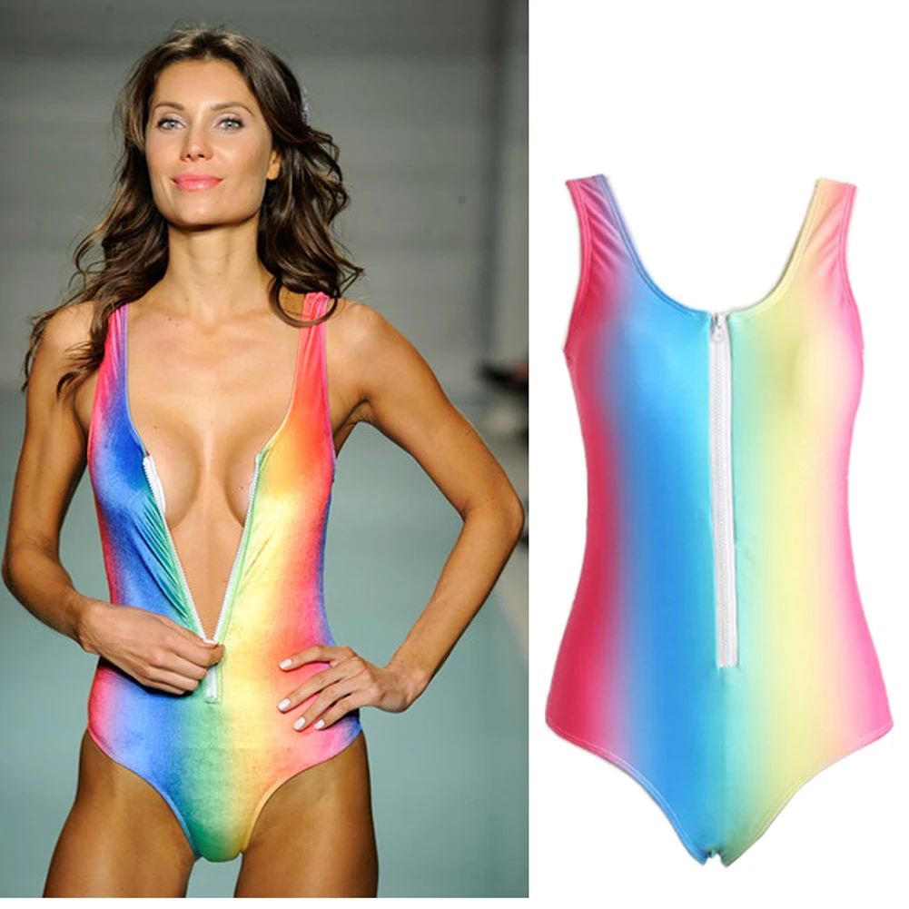 Купальник цвета радуги с принтом 2017|swimwear swimming|swimwear brandswimwear one piece |