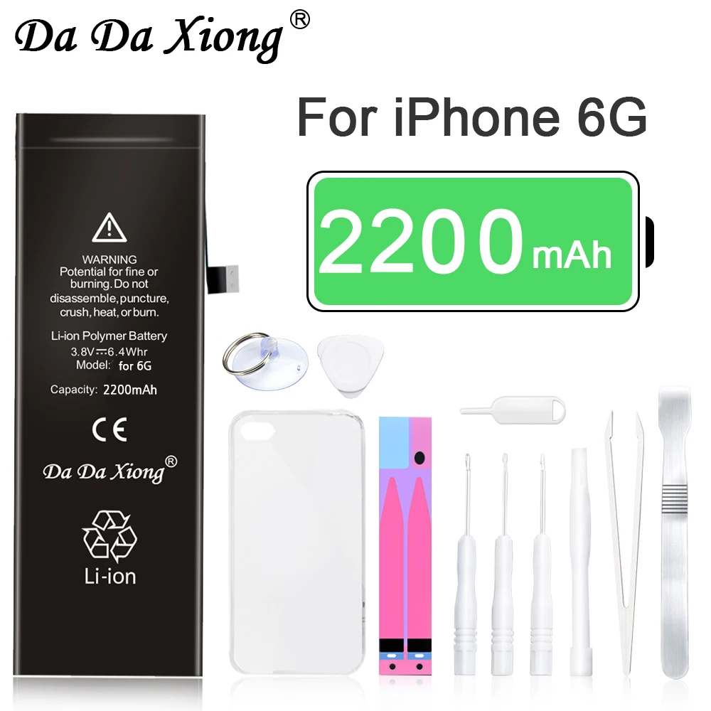 Оригинальный телефонный аккумулятор Da Xiong для iPhone 6 6G 2200 мАч сменные батареи
