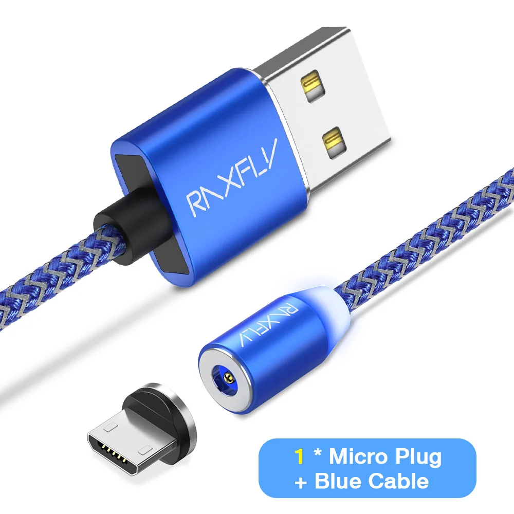 1 Plug Blue Cable RAXFLY Магнитная Зарядное устройство для Xiaomi Redmi Note 5 4 4X Магнитная Micro USB кабель для samsung S7 S6 магнит края кабель зарядки провод магнитная зарядка провод для зарядки магнитная зарядка хайоми редми ноут5 - Цвет: 1 Plug Blue Cable