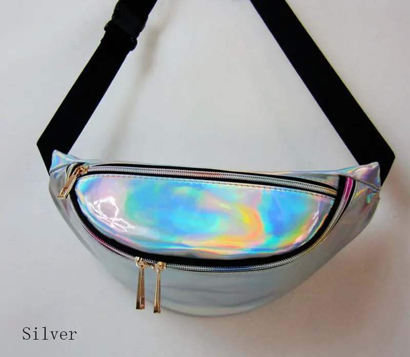 Женская модная сумка из искусственной кожи с лазером, сумка на одно плечо, сумка на талию, спортивная сумка в стиле панк