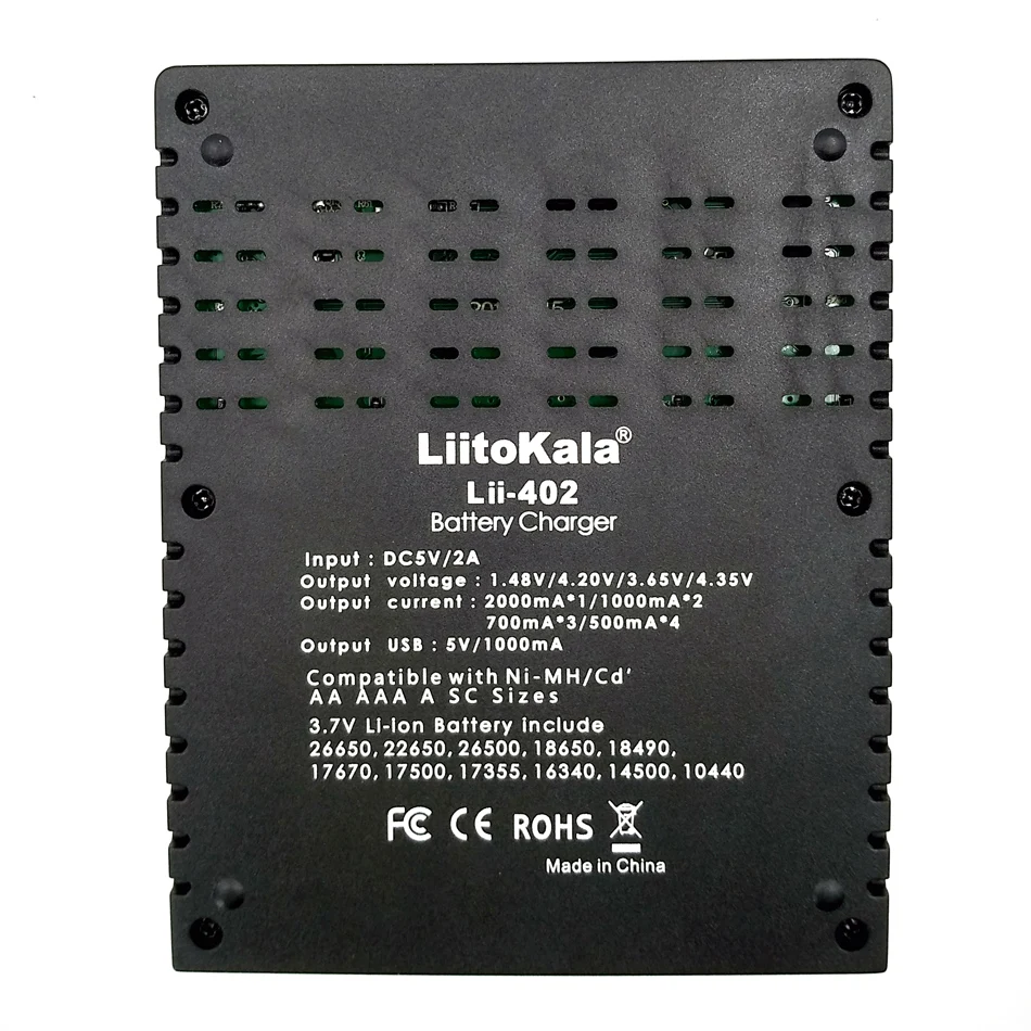 Liitokala Lii-402 Lii-202 100 18650 зарядное устройство 1 2 v 3 7 85 AA/AAA 26650 10440 16340 NiMH литиевая батарея - Фото №1