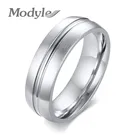 Modyle классические простые кольца для Для мужчин 8 мм Нержавеющаясталь обручальное кольцо с тонкой подкладкой Альянс Повседневное мужской нежный Для мужчин Anel Юбилей