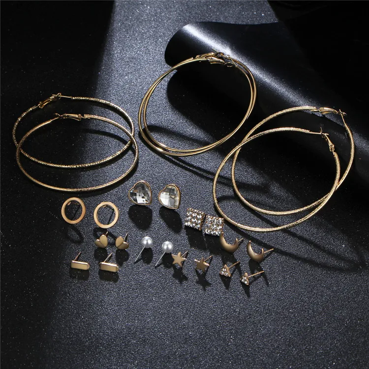 17 км Bijoux геометрический кристалл сердце Серьги-гвоздики для Для женщин Мода Имитация Перл Большие серьги для рождественской вечеринки Свадебные украшения сережки бижутерия серьги серебро серьги с камнями
