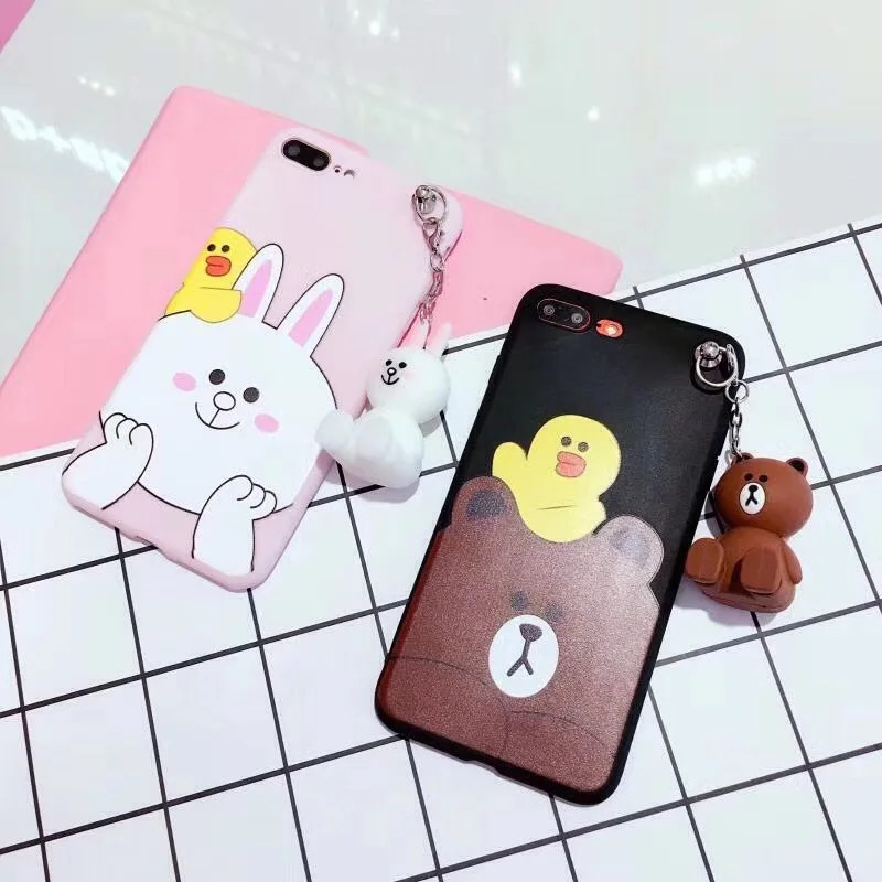 Для естественных X9s коричневый медведь желтый цыпленок Конни кролик мультфильм