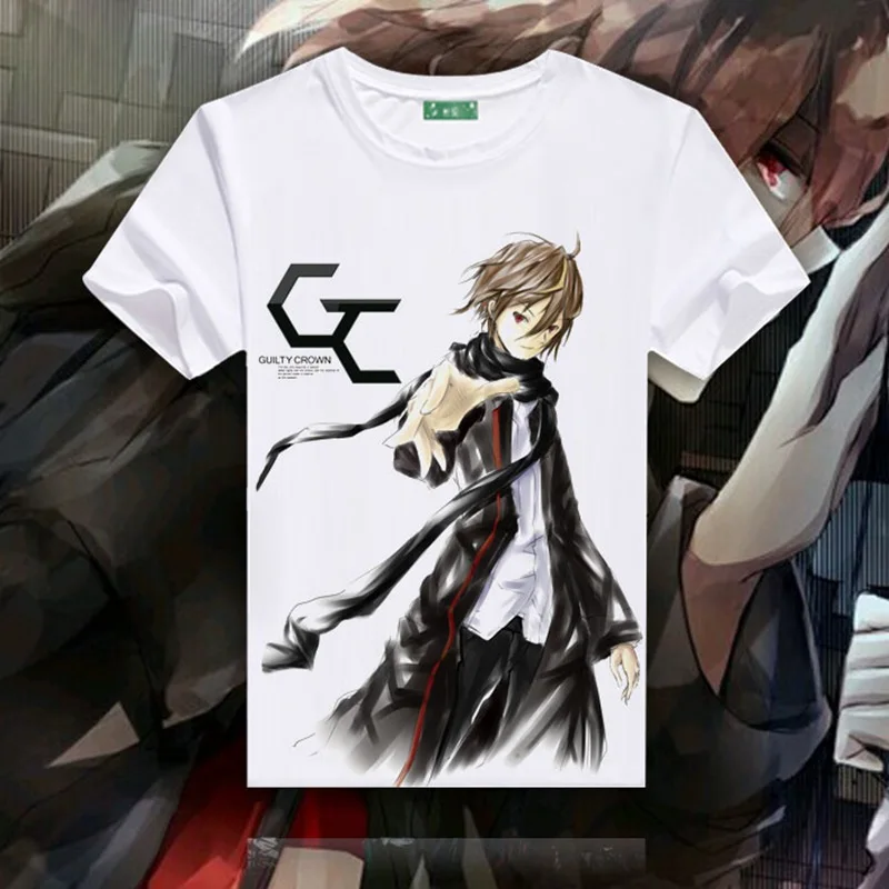 Guilty Crown аниме OUMA SHU футболки с круглым вырезом и коротким рукавом GC YUZURIHA INORI
