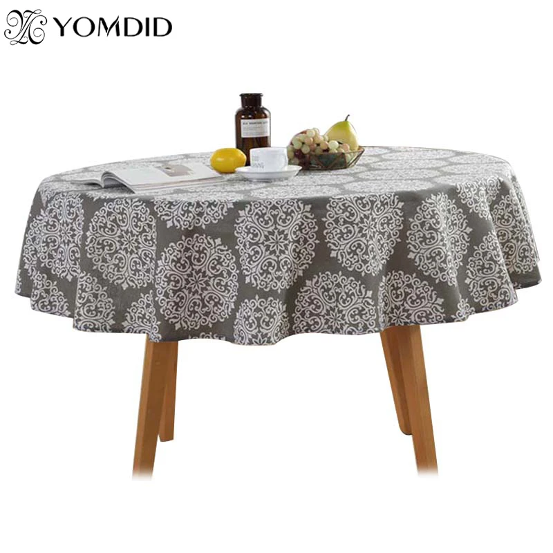 

Grey Flower Tablecloth Dinning Tablecloth Round Jacquard Pattern for Table Decor Picnic Party Pad adornos de navidad para casa