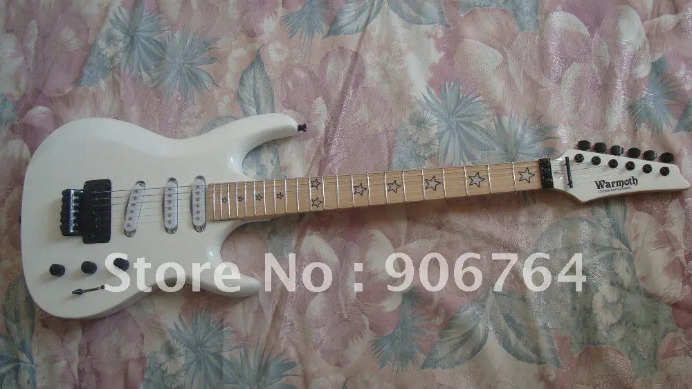Новые белые Warmoth Custom Shop Floyd Rose тремоло Гитары звезда декор JS1000 Бесплатная доставка