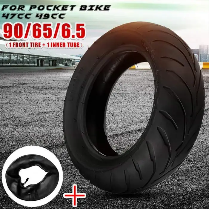 90/65/6.5 Or 110/50/6.5 New Mini Bike Tires Front Rear Tire Inner Tube Bent Valve For 47cc 49cc Mini Dirt Bike Scooter Moto