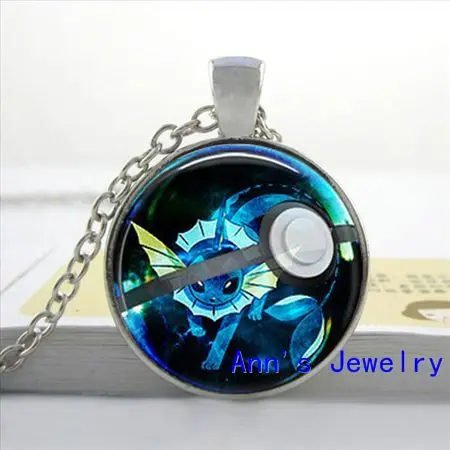 9 HZShinling Горячие Стекло купол ювелирные изделия Eevee Pokeball круглый Цепочки и ожерелья Покемон Пикачу подвеска персонализированные изображение Цепочки и ожерелья HZ1 - Окраска металла: 9