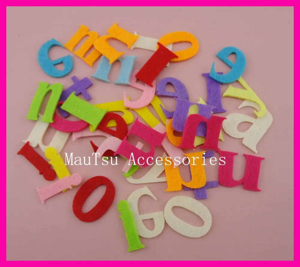 200PCS 2.8cm*4.0cm Felt English Letters Words Patches Appliques lower alpha kids patches for children learn to read | Дом и сад