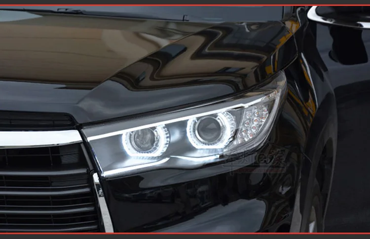 AKD автомобильный Стайлинг для Toyota Highlander светодиодный фары Ангел глаз фары DRL Биксеноновые линзы Высокий Низкий луч парковка противотуманные фары