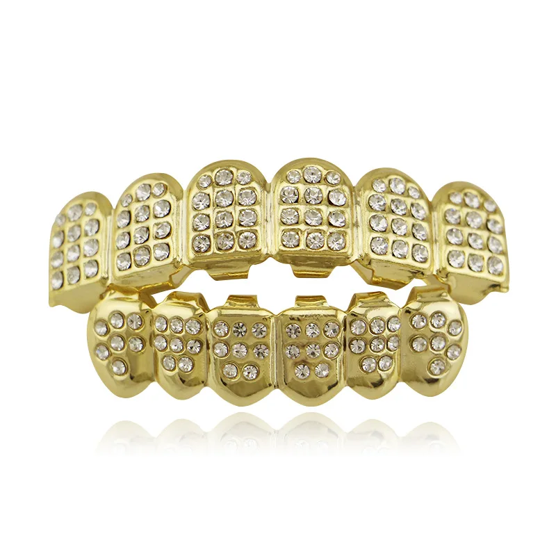 В Стиле Хип хоп декоративные Зубные коронки тела ювелирные с золотым оттенком