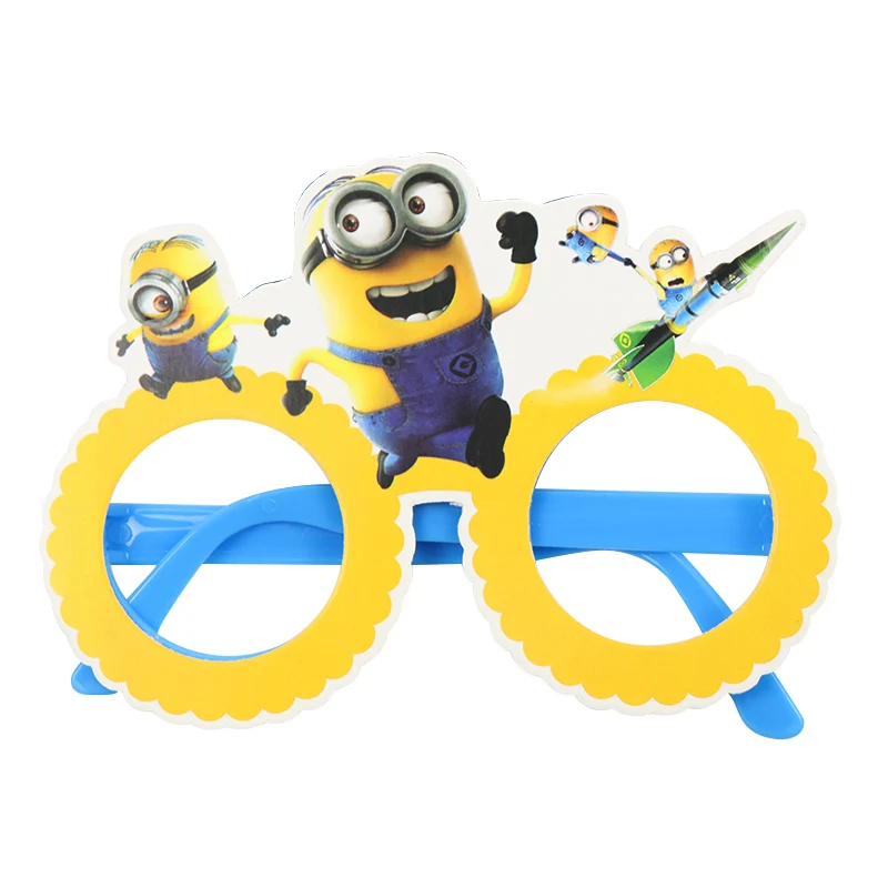 Glasses -1pcs Миньоны тема Мультфильм партия набор одноразовая посуда тарелка салфетки баннер день рождения коробка конфет Baby Shower вечерние принадлежности для декора - Цвет: Glasses -1pcs