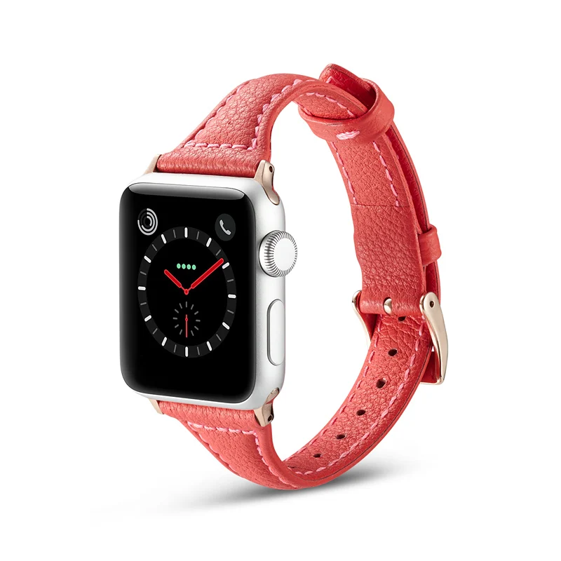 ASHEI тонкий ремешок из натуральной кожи для apple watch серии 5 44 мм ремешок 40 мм браслет для apple watch iWatch 42 мм 38 мм полосы