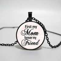 hot trendy round mothers day necklace you are the best mom ever pendant glass picture jewelry mothers day gift