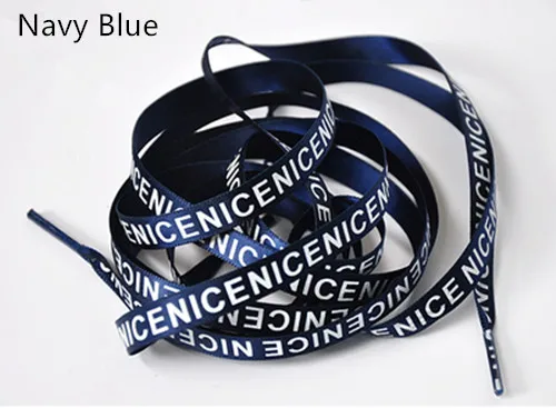 Navy Blue Модные обувные шнурки с принтом в виде букв «хороший»; шнурки для кроссовок; оригинальные шнурки «сделай сам»; цвет черный, белый, розовый; аксессуары для обуви - Цвет: Navy Blue